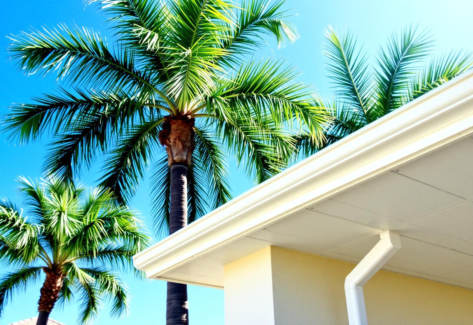 Florida home with new seamless gutters and downspout